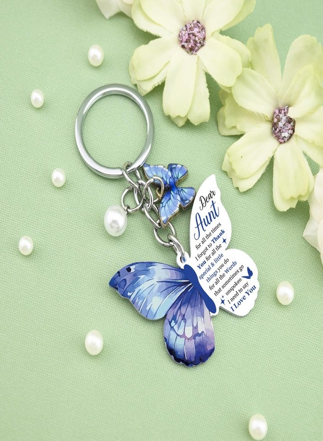 igvean Aunt Gifts Aunt Butterfly Keychain Auntie Gift Ideas for Women Aunts Birthday Gift from Niece Nephew Christmas Mother Day Thanksgiving Gifts for Aunts Butterfly Presents for Auntie - Image 2